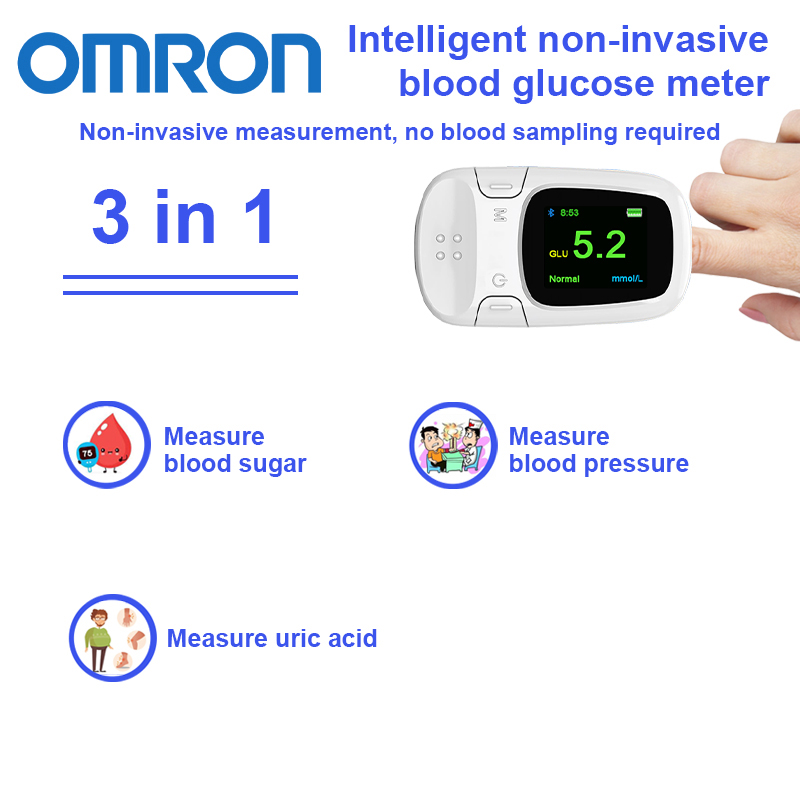 【3-în-1】Glucometru inteligent non-invaziv【măsurarea neinvazivă a glicemiei + măsurarea tensiunii arteriale + măsurarea acidului uric】