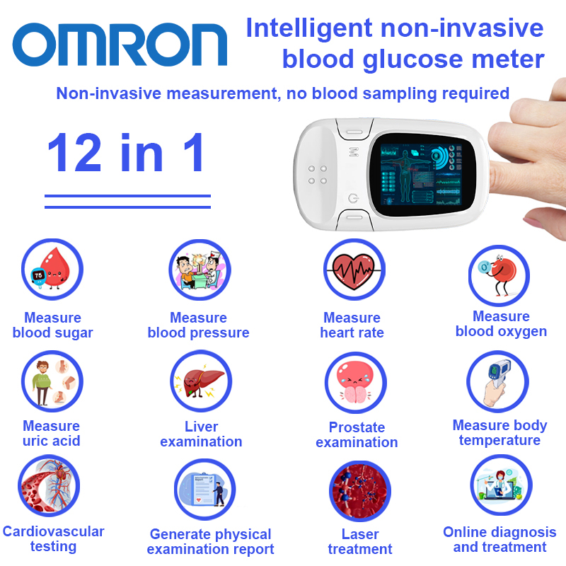 【12-în-1】Glucometru inteligent non-invaziv【măsurarea neinvazivă a zahărului din sânge + măsurarea tensiunii arteriale + măsurarea acidului uric + măsurarea temperaturii corpului + generarea raportului de examinare fizică + diagnostic și tratament online + testul funcției hepatice + testarea cardiovasculară + măsurarea ritmului cardiac + tratament cu laser + prostată examen + măsurarea oxigenului din sânge】