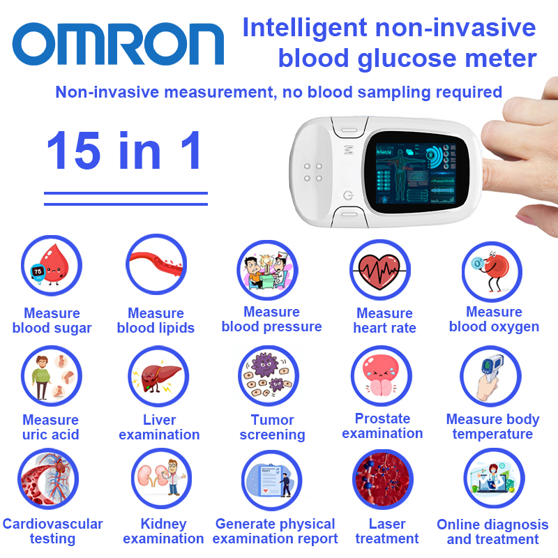 【15-în-1】Glucometru inteligent non-invaziv【măsurarea neinvazivă a zahărului din sânge + măsurarea tensiunii arteriale + măsurarea acidului uric + măsurarea temperaturii corpului + generarea raportului de examinare fizică + diagnostic și tratament online + testul funcției hepatice + testarea cardiovasculară + măsurarea ritmului cardiac + tratament cu laser + prostată examinare + măsurarea oxigenului din sânge + măsurarea lipidelor din sânge + screening cancerul Verificare + verificarea rinichilor】